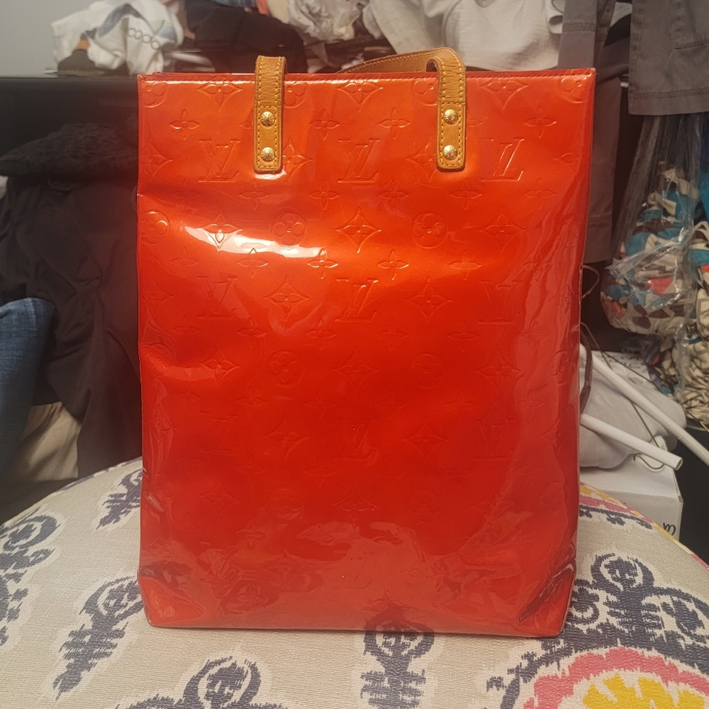Louis Vuitton Red vernis tote monogram bag GUC